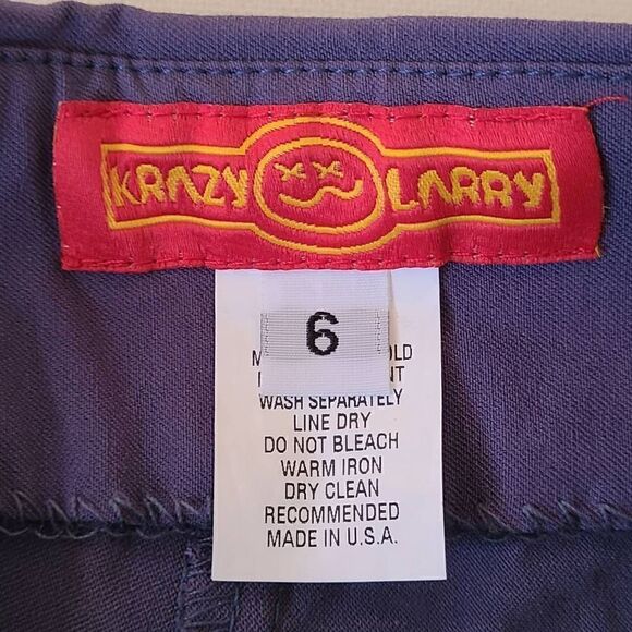 Krazy Larry Womens Pants Pull On Straight Leg Stretchable Waist Blue Size 6 - Picture 5 of 11